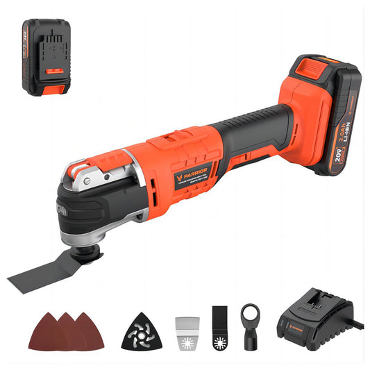 Parrior CMC11 20V Oscillating Saw, LED Light, 6 Variable Speeds, 8000-20000RPM, 3.2&#176; Oscillating Angle, 2Ah Battery, for Cutting, Grinding, Scraping, Sanding