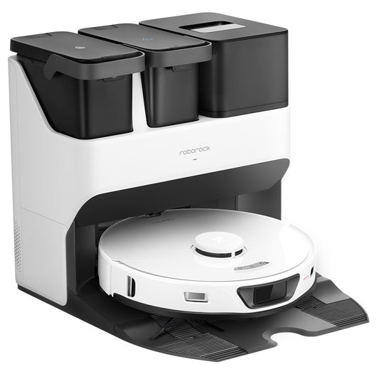 Roborock S7 Max Ultra Robot Vacuum Cleaner, 5500Pa Suction, Auto Drying, Self-Cleaning &amp; Emptying, VibraRise Mopping, Reactive Tech Obstacle Avoidance, Fast &amp; Off-peak Charging - White