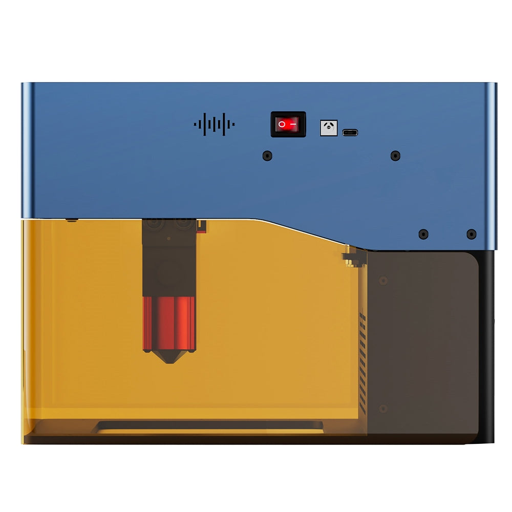 SCULPFUN iCube Pro 5W Laser Engraver, 0.06mm Laser Spot, 10000mm/min Engraving Speed, 32-bit Motherboard, Replaceable Lens, Smoke Filter, Temperature Alarm, App Connection, 130x130mm