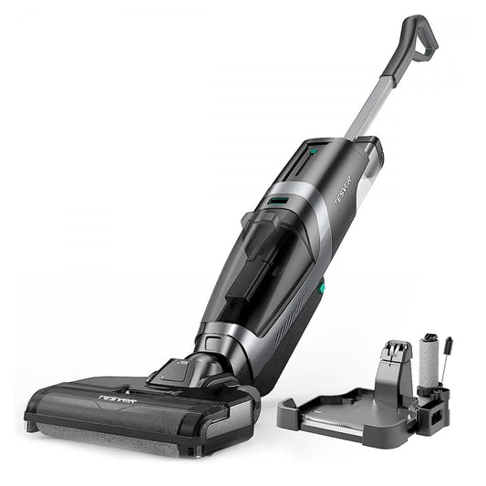 Tesvor R5 Cordless Wet Dry Vacuum Cleaner, 13000Pa Suction, Self-Cleaning, 900ml Water Tank, Smart Dirt Sensor, 45min Max Runtime, 3800mAh Battery, Voice Control, LED Display