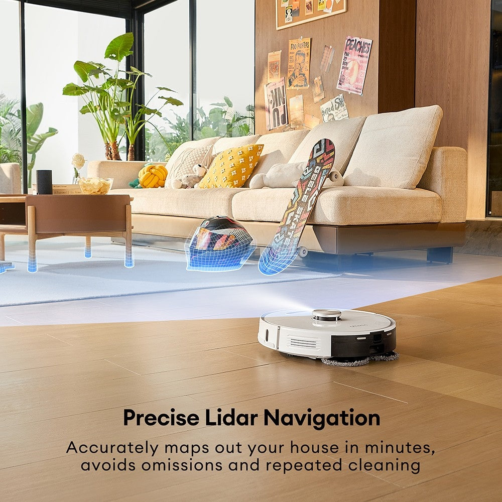 Ultenic T10 Pro Robot Vacuum Cleaner with Self Emptying Station, 4000Pa Suction, Dual SpinPower Mopping, 3.3L Dustbag, Lidar Navigation, Carpet Boost, 5200mAh Battery, Max 200 Mins Runtime, APP/Voice Control