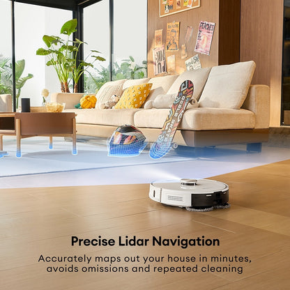 Ultenic T10 Pro Robot Vacuum Cleaner with Self Emptying Station, 4000Pa Suction, Dual SpinPower Mopping, 3.3L Dustbag, Lidar Navigation, Carpet Boost, 5200mAh Battery, Max 200 Mins Runtime, APP/Voice Control
