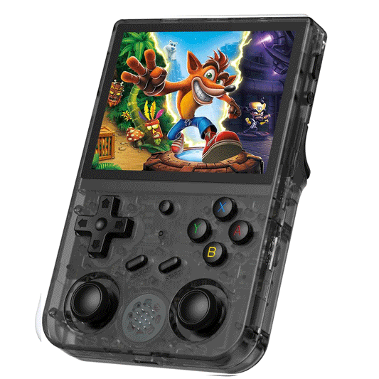 ANBERNIC RG353V Game Console, 256GB TF Card, 32GB Android 16GB Linux, 2GB LPDDR4, HDMI Output, Moonlight Streaming - Transparent Black