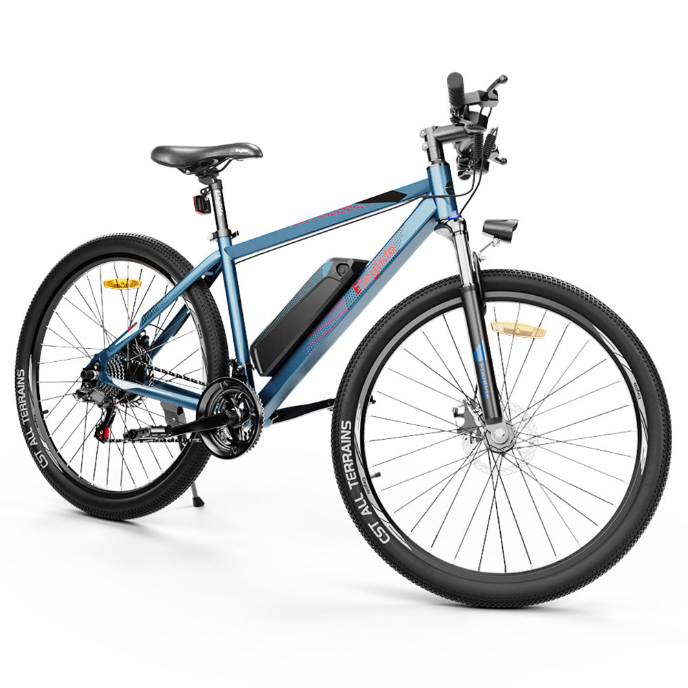 Eleglide M1 Electric Bike Upgrade Version 27.5 Inch 250W Hall Brushless Motor 36V 7.5Ah Removable Battery 25km/h Max Speed SHIMANO Shifter 21 Speeds up to 65km Max Range IPX4 Aluminum Alloy Frame Dual Disk Brake Mountain Urban Bicycle - Dark Blue
