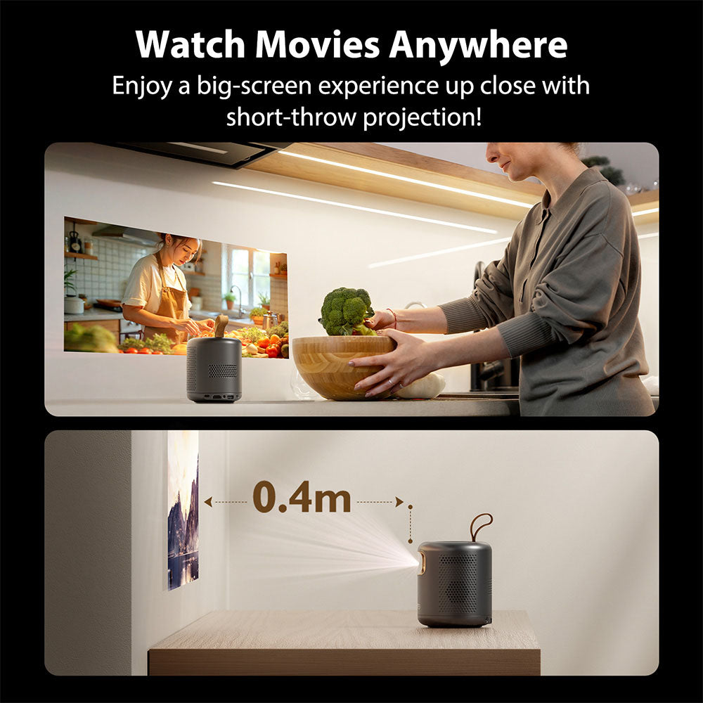 [Google TV Certified] ETOE Dolphin DLP Projector, 500 ANSI Lumens, Native 1080P, 4K UHD Video Decoding, Auto Focus &amp; Keystone, Dual-Band Wi-Fi, Netflix / YouTube / Prime Video Preinstalled