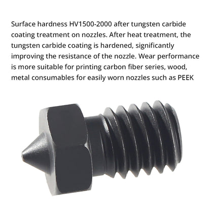 FYSETC E3D V6 0.3mm Tungsten Carbide Nozzle for VORON2.4/Trident/MK3S 3D Printer