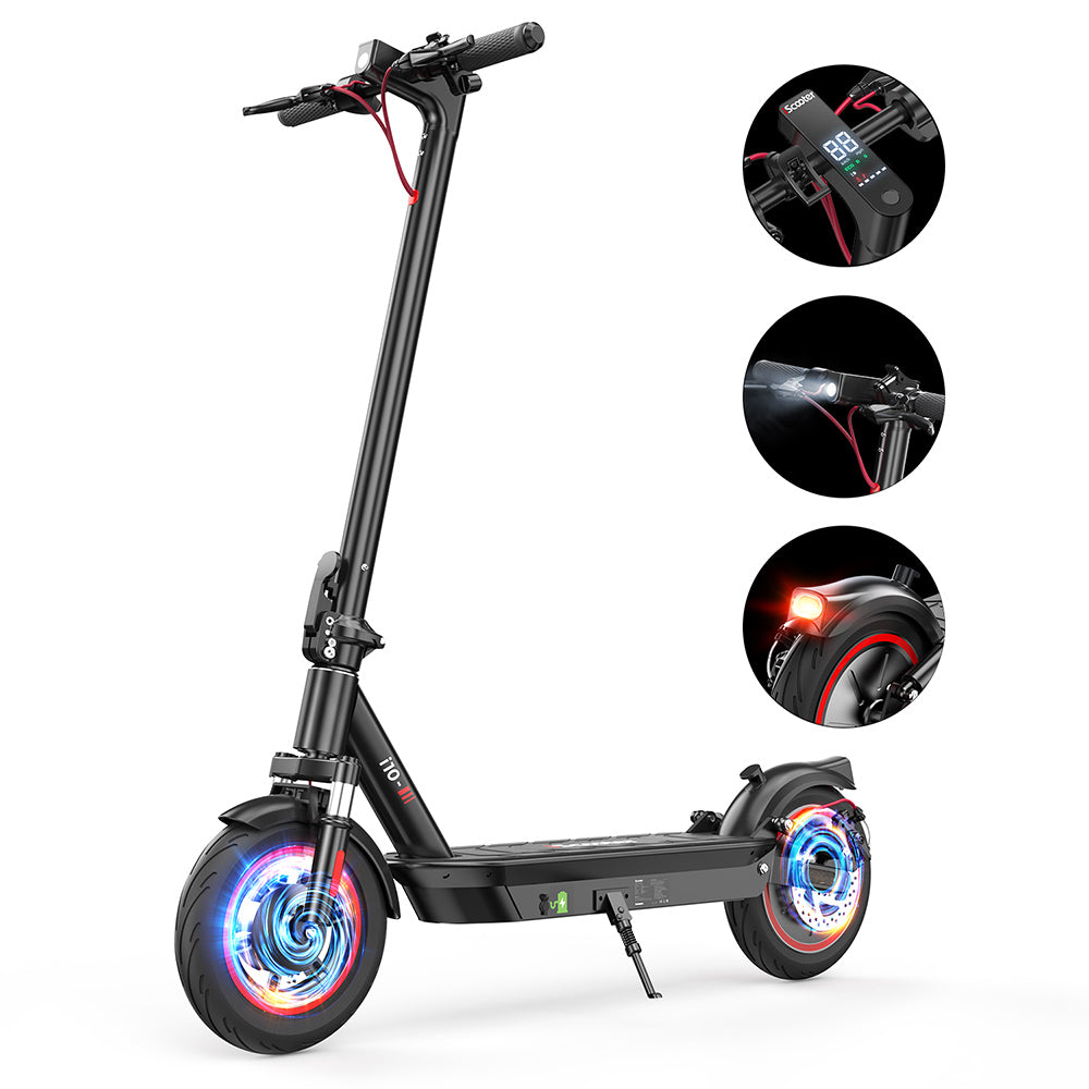 iScooter i10 Electric Scooter, 650W Motor, 36V 15Ah, 10-inch Pneumatic Tire, 40km/h Max Speed, 45km Max Range, ‎Front and Rear Suspension, Electronic Brake &amp; Disc Brake