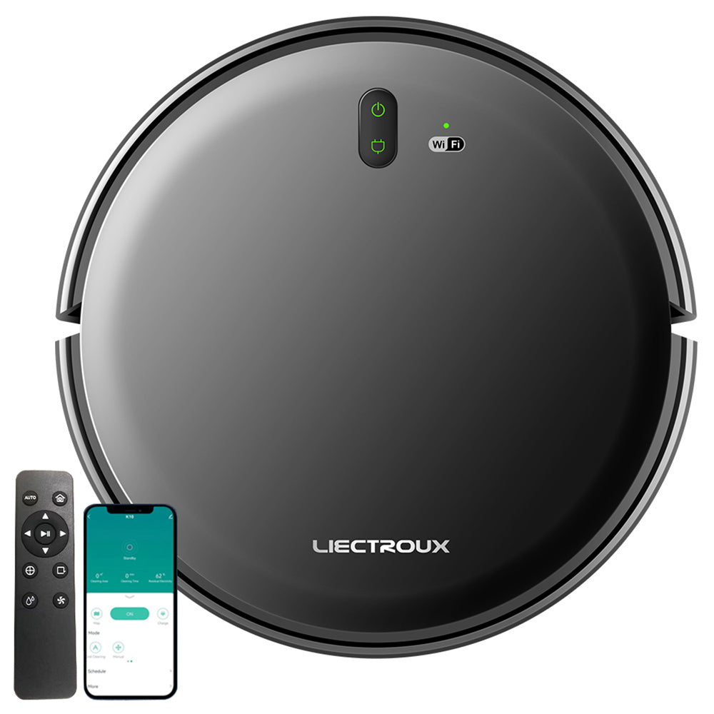 Liectroux L200 Robot Vacuum Cleaner, Max 4000Pa Suction, Smart Mapping, 230ml Electric Control Water Tank, Up to 120 Mins Runtime, APP/Voice Control, Lower Noise
