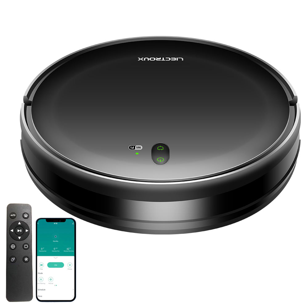 Liectroux L200 Robot Vacuum Cleaner, Max 4000Pa Suction, Smart Mapping, 230ml Electric Control Water Tank, Up to 120 Mins Runtime, APP/Voice Control, Lower Noise