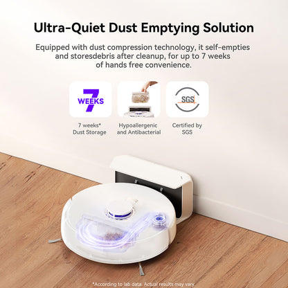 Narwal Freo X Plus Robot Vacuum Cleaner and Mop Built-in Dust Emptying, Strong 7800Pa Suction Power, Zero-Tangling Floating Brush, Alexa/Google Assistant/APP Control, Ideal for Pet Hair Hard Floor, Wood Floor