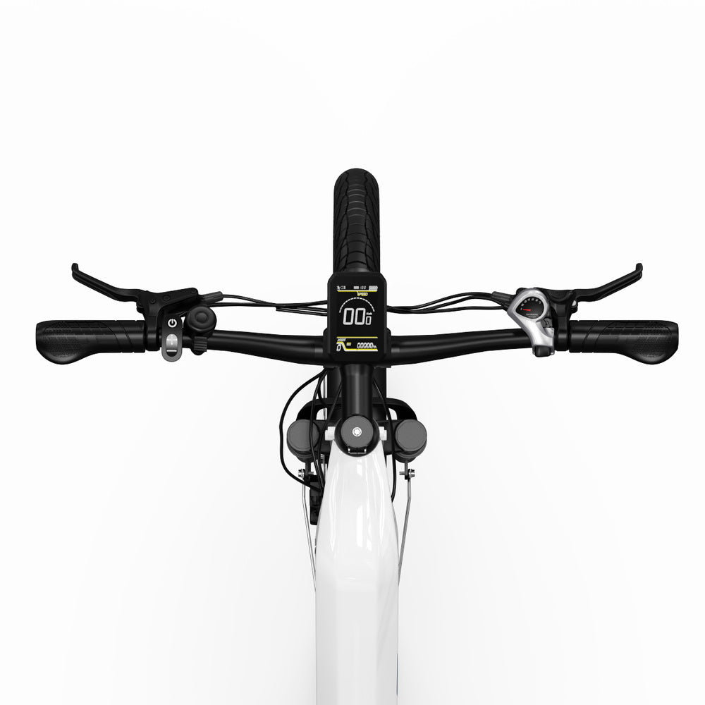 ONESPORT OT05 Electric Bike, 27.5&#39; Aluminum Frame, 250W ANANDA Motor, 36V 18.2Ah Battery, 25km/h Max Speed, 60-120km Range, Oil Disc Brake, Shimano 7 Speed, Torque Sensor, 100kg Max Load - White